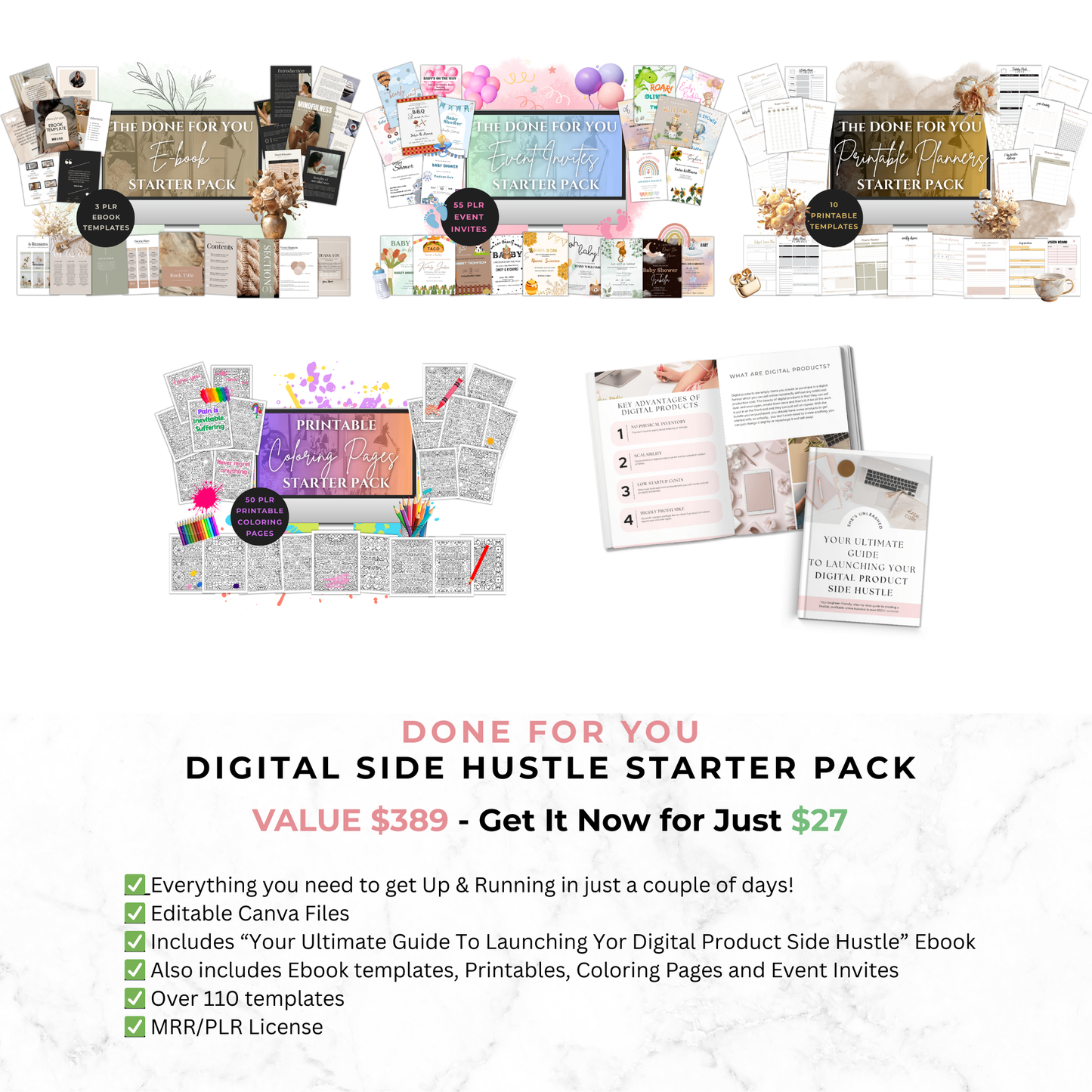 Digital Product Side Hustle Starter Pack