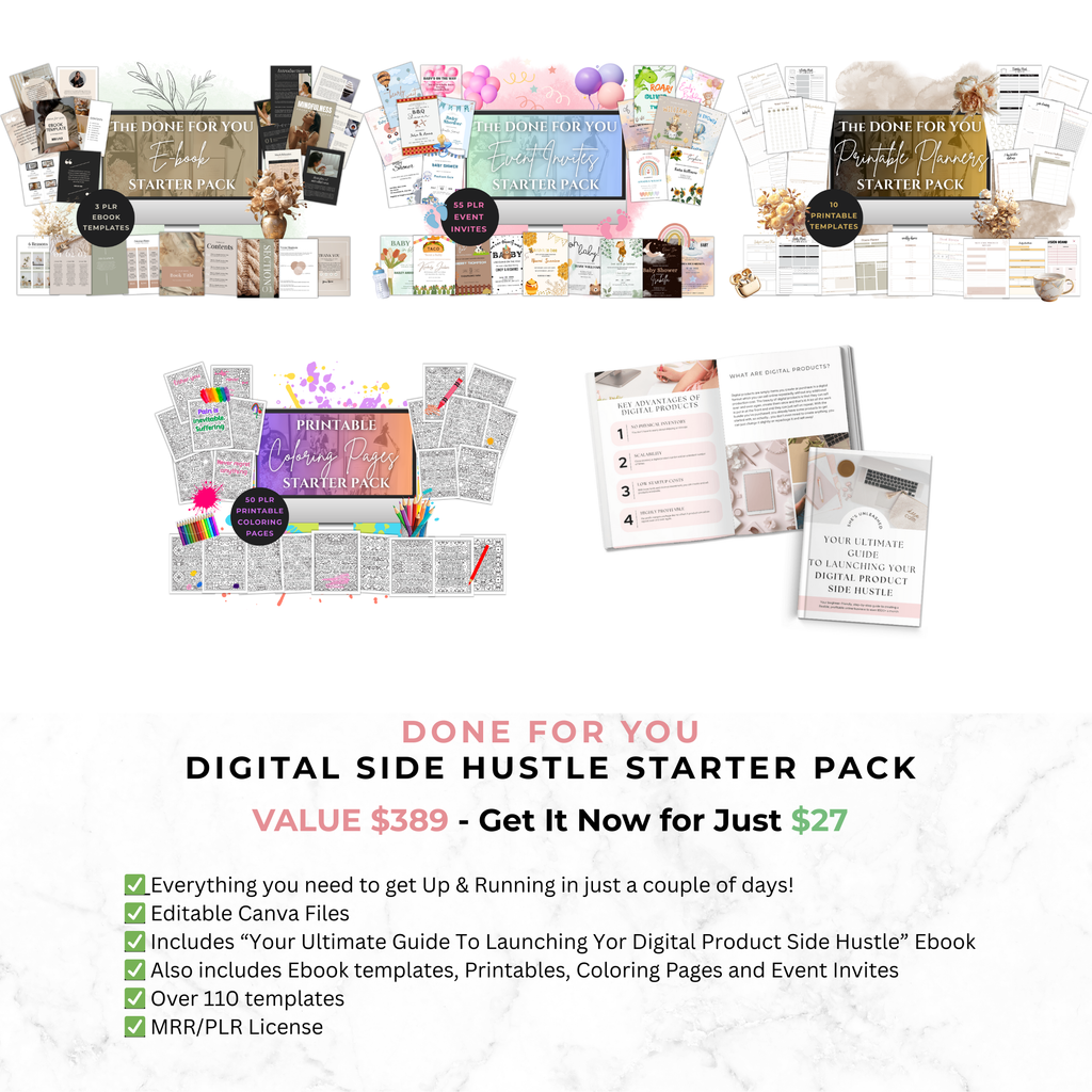 Digital Product Side Hustle Starter Pack
